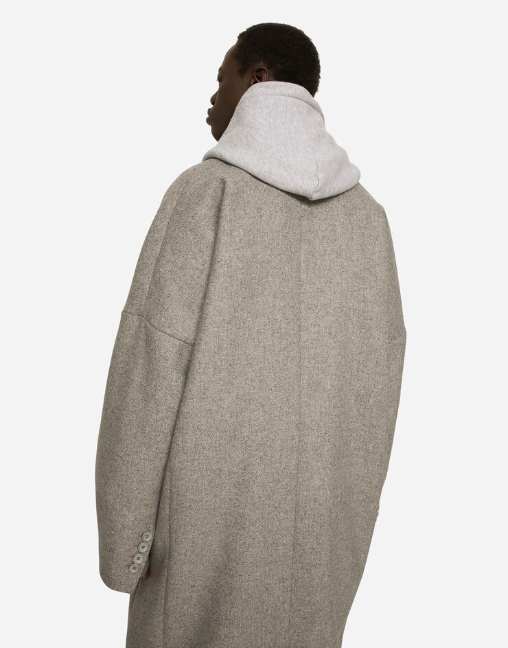 Dolce&Gabbana Deconstructed single-breasted wool coat Grau G041STGH083