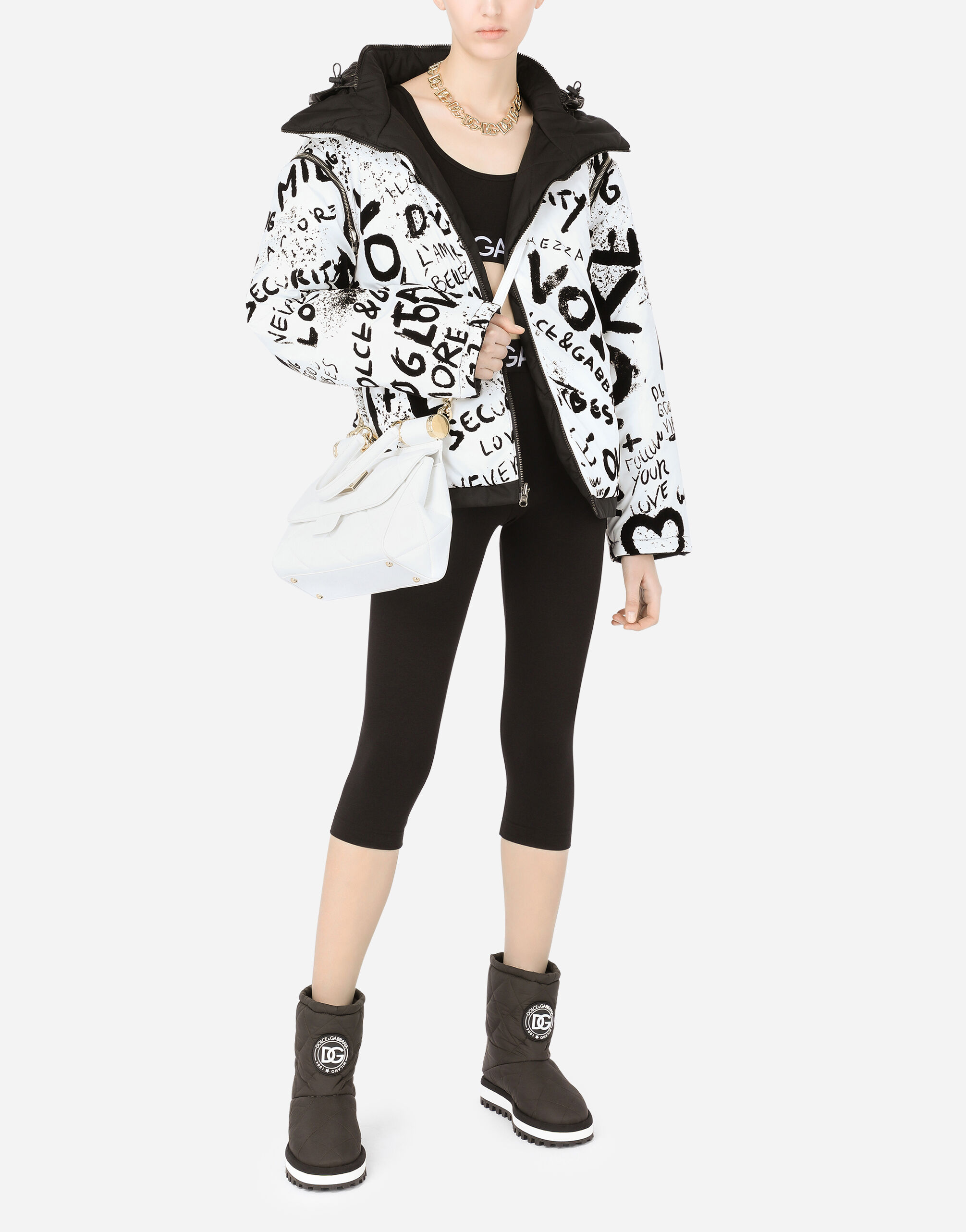 Nylon ankle boots with DG logo in Black for Women