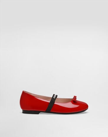 Dolce & Gabbana Patent leather ballet flats with elastic Red D11294A4831