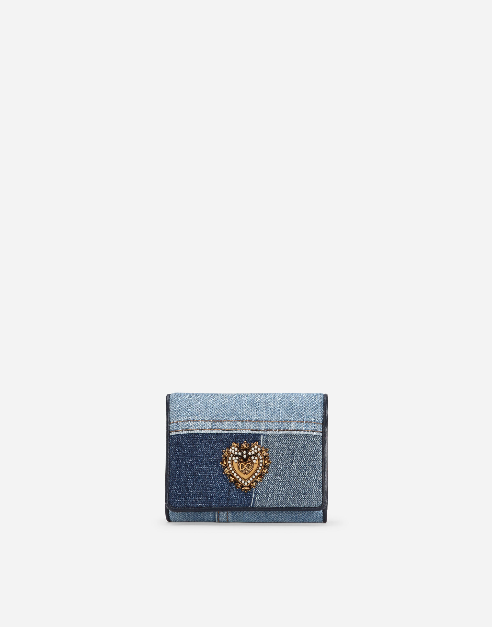 Dolce & Gabbana Small continental Devotion wallet in patchwork denim Multicolor FN092RGDAOU