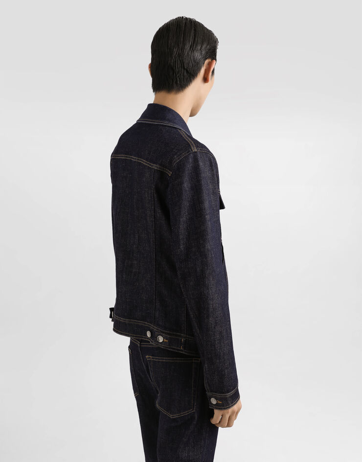 Dolce & Gabbana Jeansjacke aus Baumwolle mit Patch Mehrfarbig G9VZ8ZG8ME9