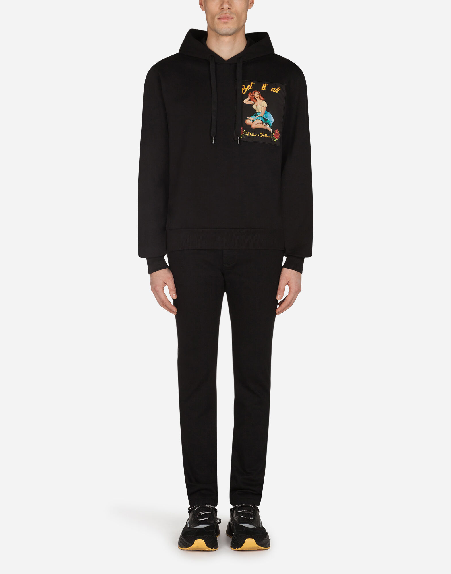 JERSEY HOODIE WITH PATCH
