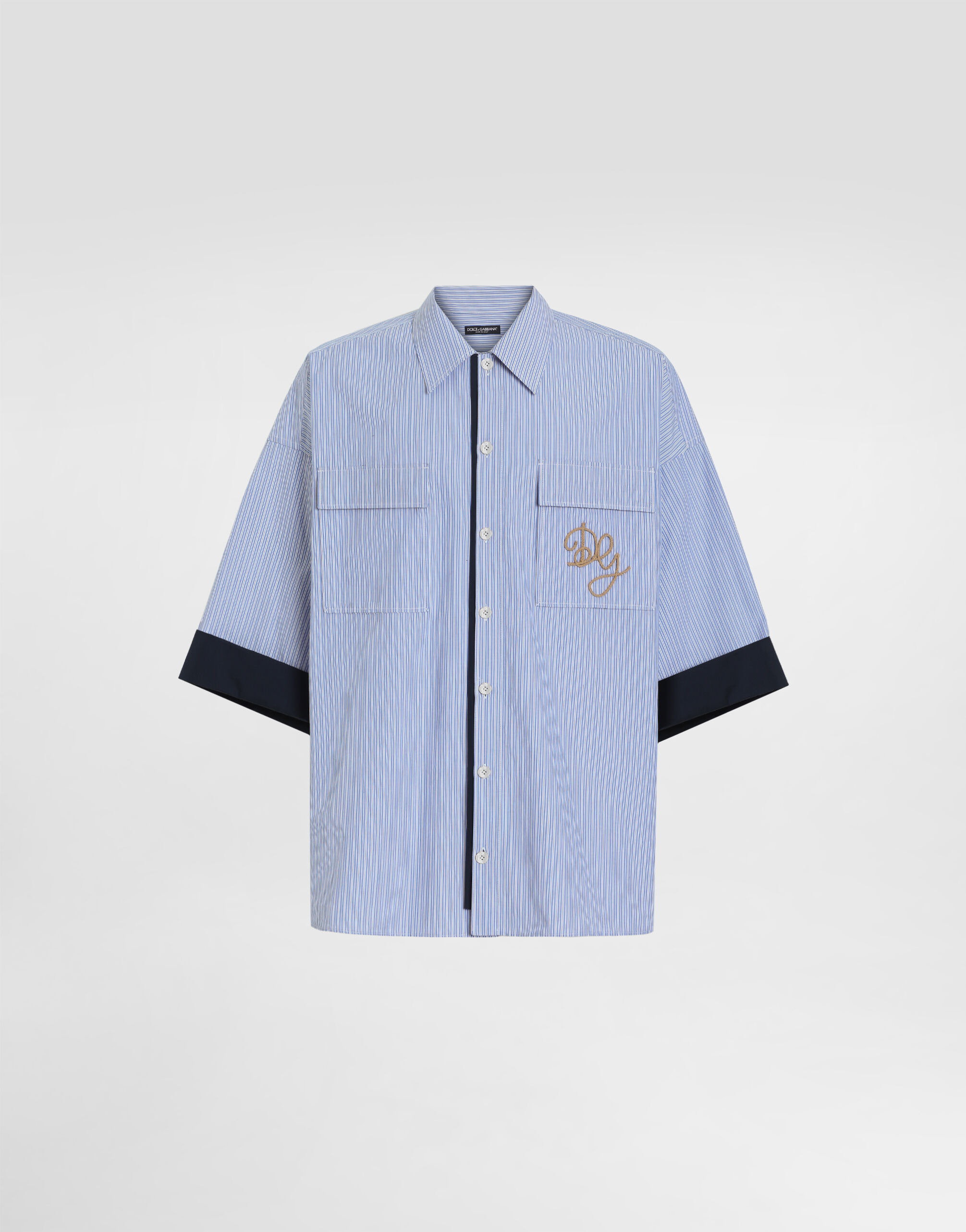 c*y様 DOLCE &GABBANA D&G 青　グレー ストライプ カーゴパ Multicolorのメンズ Striped cotton shirt | Dolce&Gabbana®