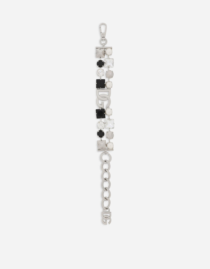 Dolce & Gabbana Bracelet with rhinestones and DG logo Silver WBO6Z2W1111