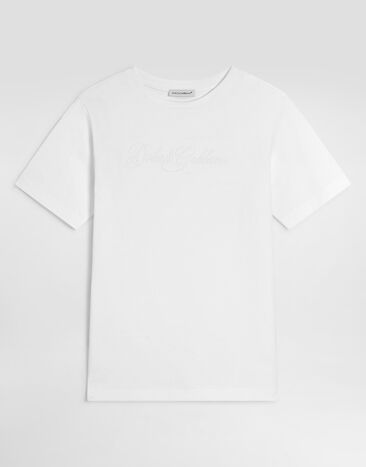 Dolce & Gabbana Jersey t-shirt with logo White L4JTHUG7QK5