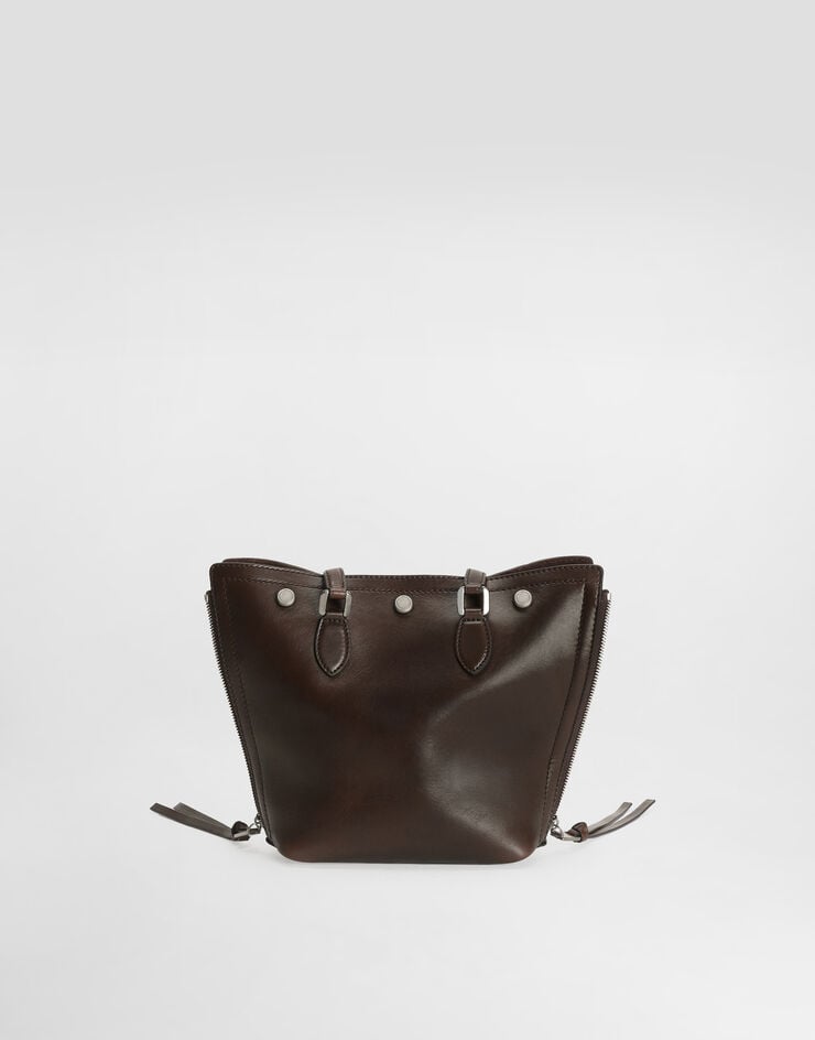 Dolce & Gabbana Atene tempesta calfskin shopping bag Brown BM7890AU994