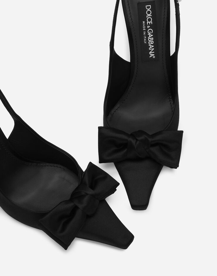 Dolce & Gabbana リボン ディテール サテン スリングバックパンプス ブラック CG0844A3I64