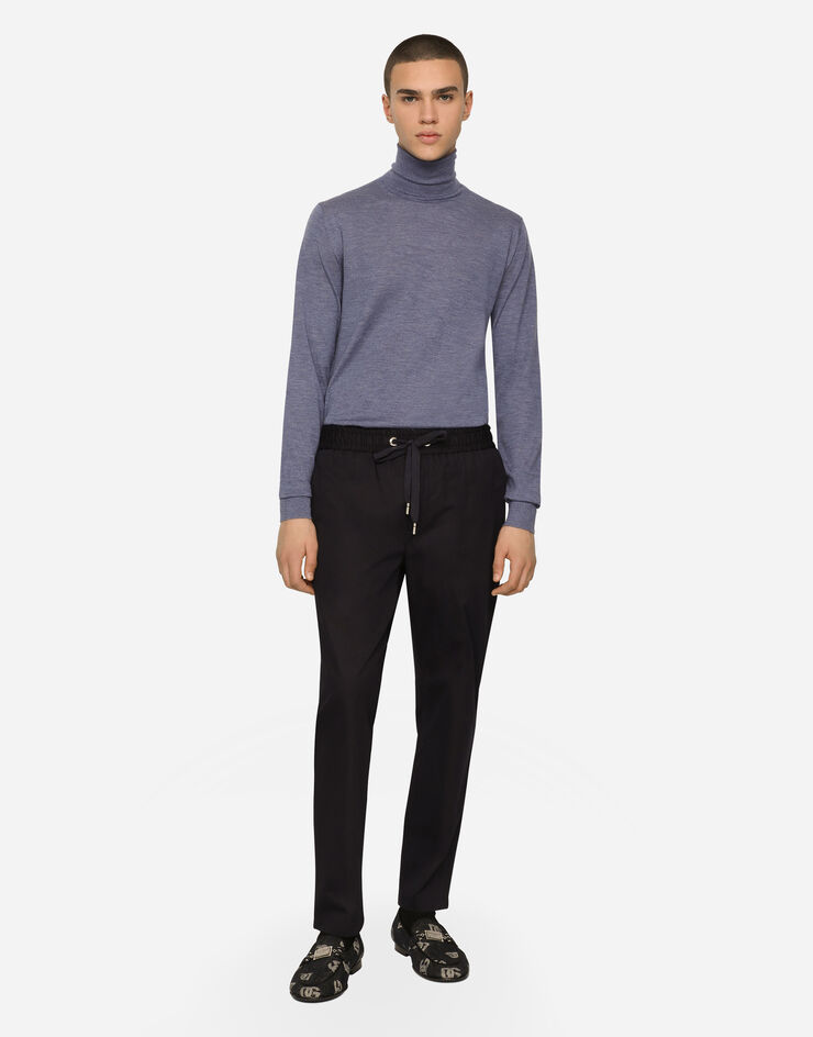 Dolce & Gabbana Pull Collo Alto Bleu GX625TJAWRC