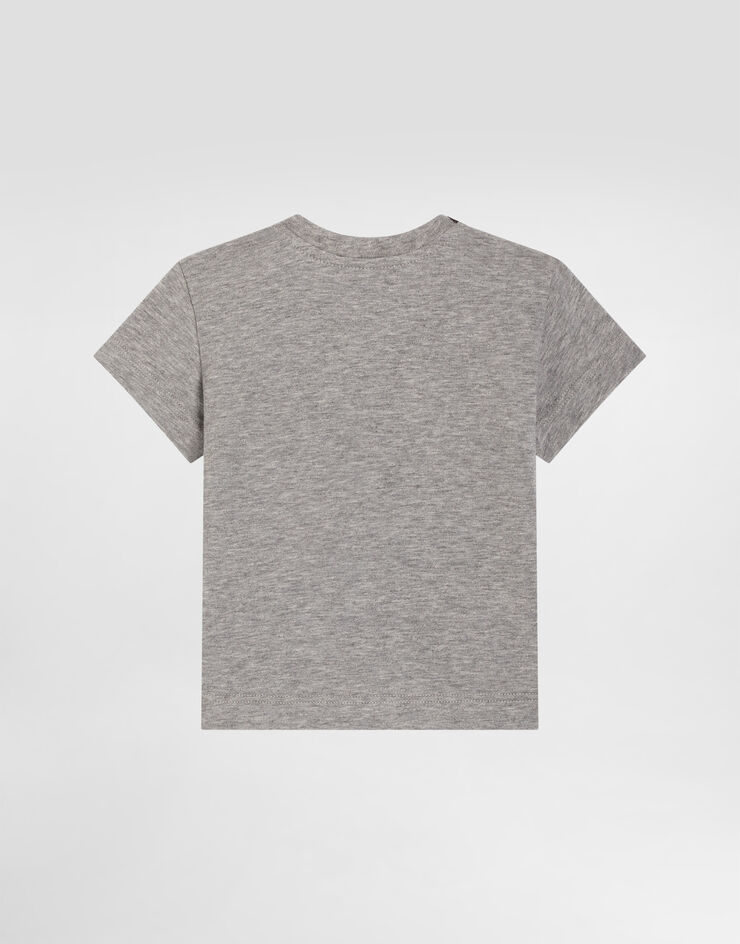 Dolce & Gabbana Jersey t-shirt with embroidery Grey L1JTEYG7PVA