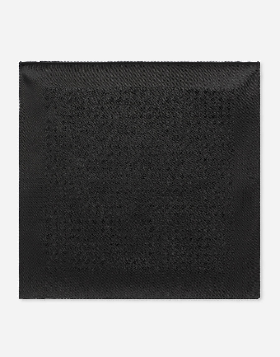 Silk jacquard pocket square with DG logo