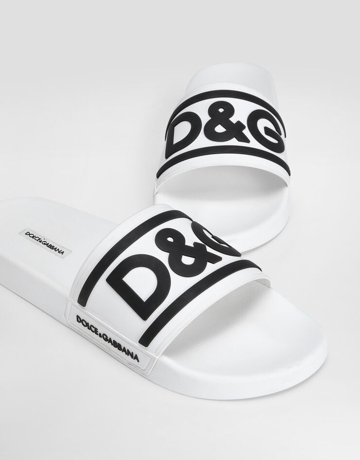 Dolce & Gabbana Rubber beachwear sliders with DG logo Multicolor CS2072AQ858