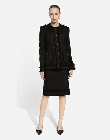 Dolce & Gabbana Single-breasted raschel tweed jacket Black F2940TGDCLW
