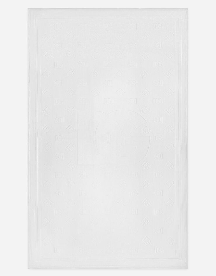 Dolce & Gabbana Beach towel with DG Monogram (115x186) White M0A12TONO10