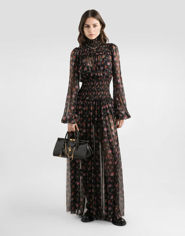 Dolce & Gabbana Floral-print long chiffon dress Multicolor F6GADTIS10U
