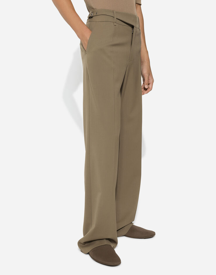 Dolce & Gabbana Pantalone sartoriale in sallia bi-stretch Beige GP07DTFUBGC