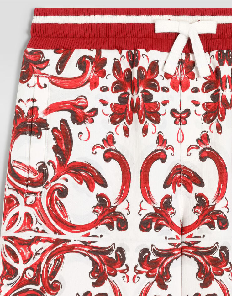 Dolce & Gabbana Bermudas en felpa con estampado de mayólica Dolce & Gabbana Bermudas en felpa con estampado de mayólica Multicolor L4JQR4II7KU