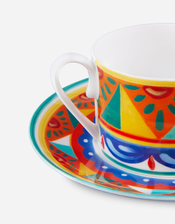 Dolce & Gabbana Taza de té con platillo de porcelana fina Multicolor TC0S06TCA01