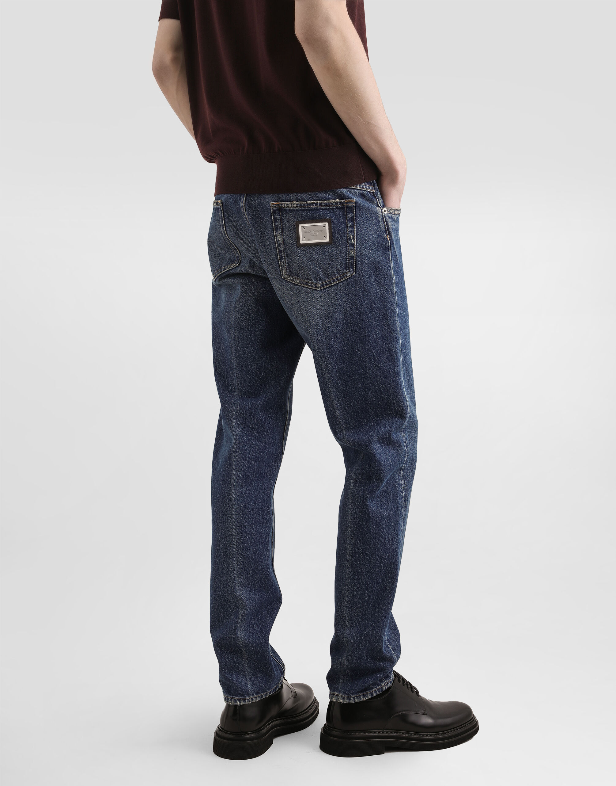Regular cotton jeans in Multicolor for Men | Dolce&Gabbana® US
