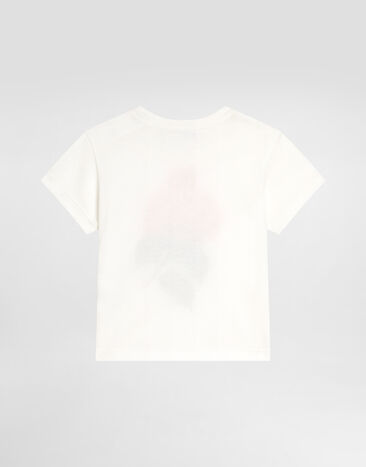 Dolce & Gabbana Jersey t-shirt with hydrangeas print White L2JTITG7P1G