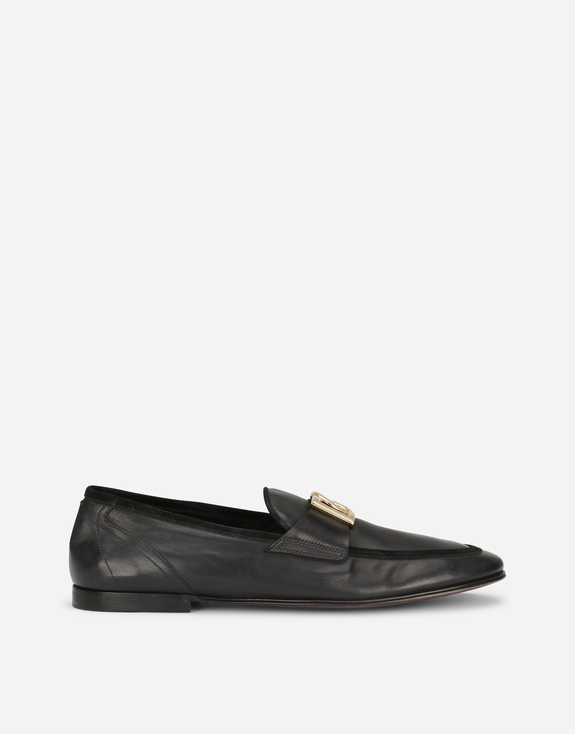 Dolce & Gabbana Calfskin slippers Black A10703A1203