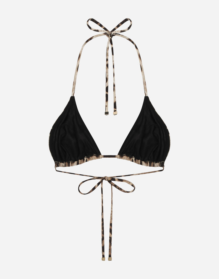 Dolce & Gabbana Leopard-print triangle bikini top Multicolor O1A00JONO11