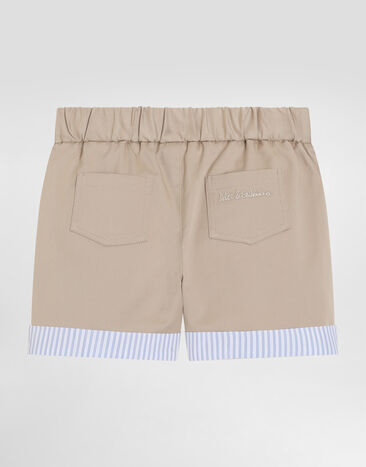 Dolce & Gabbana Bermudas aus Gabardine mit Dolce&Gabbana-Logo Beige L13Q67G7N9I