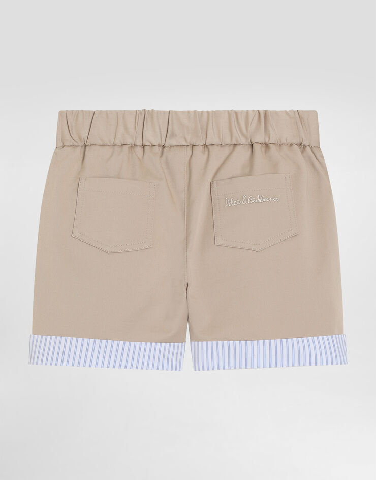 Dolce & Gabbana Bermudas aus Gabardine mit Dolce&Gabbana-Logo Beige L13Q67G7N9I