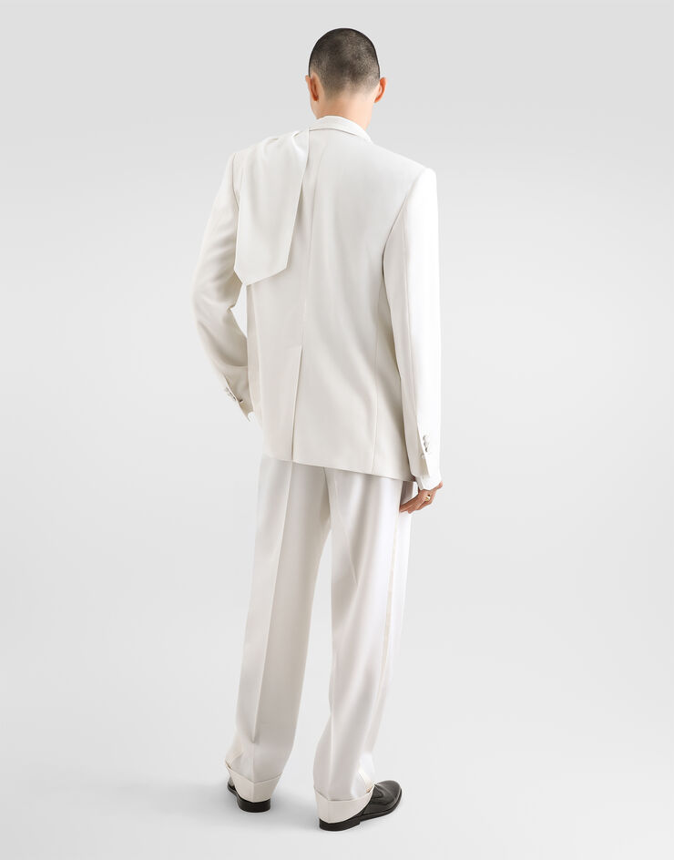 Dolce & Gabbana Wool Tuxedo trousers Dolce & Gabbana Wool Tuxedo trousers White GP17FTFU27K