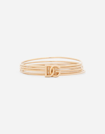 Dolce & Gabbana Rigid multi-hoop bangle with DG logo Gold WNQ6M1W1111