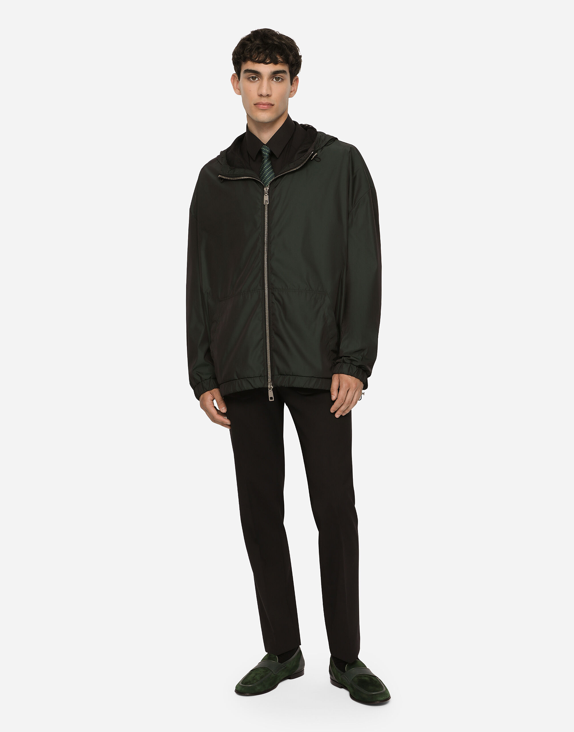Blouson kangourou en sales nylon à capuche
