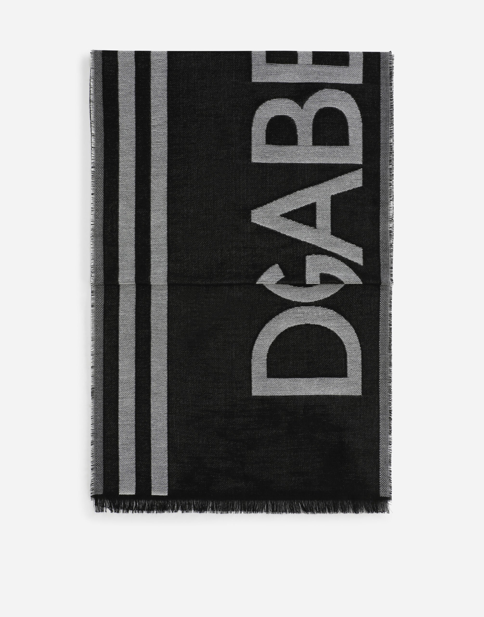 Dolce & Gabbana Cotton/modal jacquard scarf with logo Print GQ260EHI1Q3