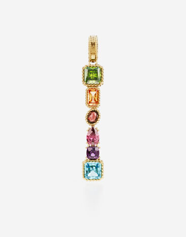 Dolce & Gabbana Charm I Rainbow alphabet in oro giallo 18kt con gemme multicolore Oro WANR1GWMIXA