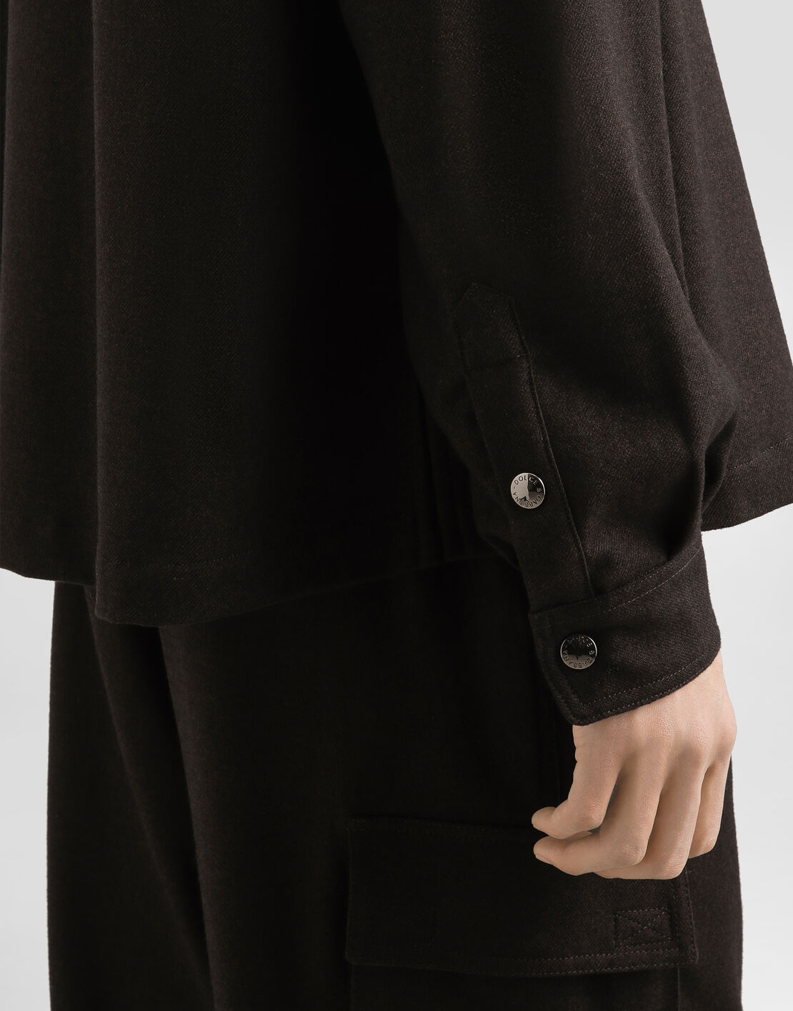 Mélange wool mat shirt in Brown for Men | Dolce&Gabbana® US