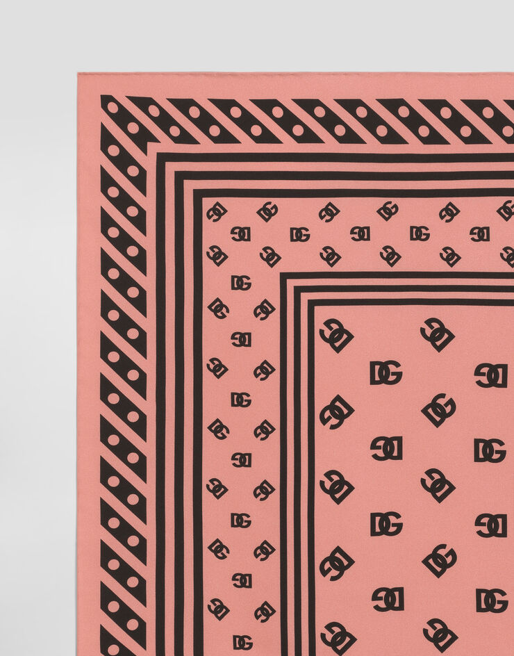 Dolce & Gabbana Foulard 90 x 90 en sergé de soie avec imprimé logo DG all-over Imprimé FN090RGDB7Z