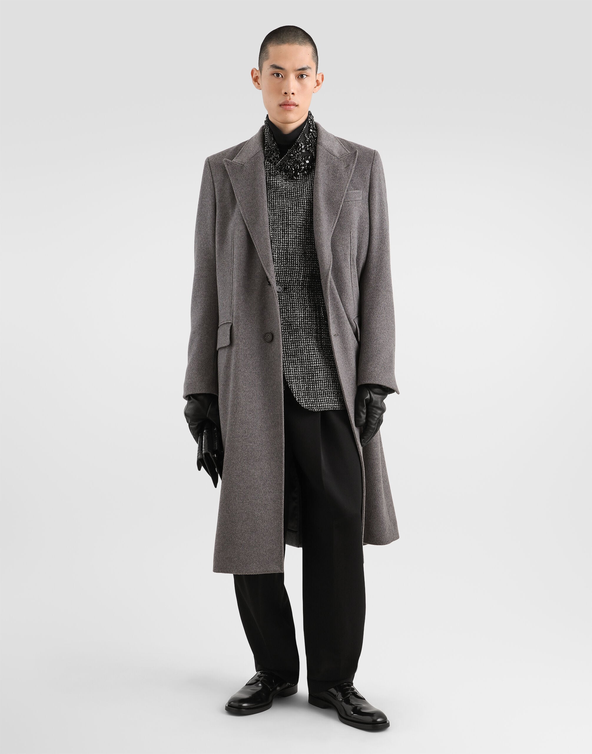 Sinatra single-breasted jacket in wool mouliné houndstooth - thumbnail 4