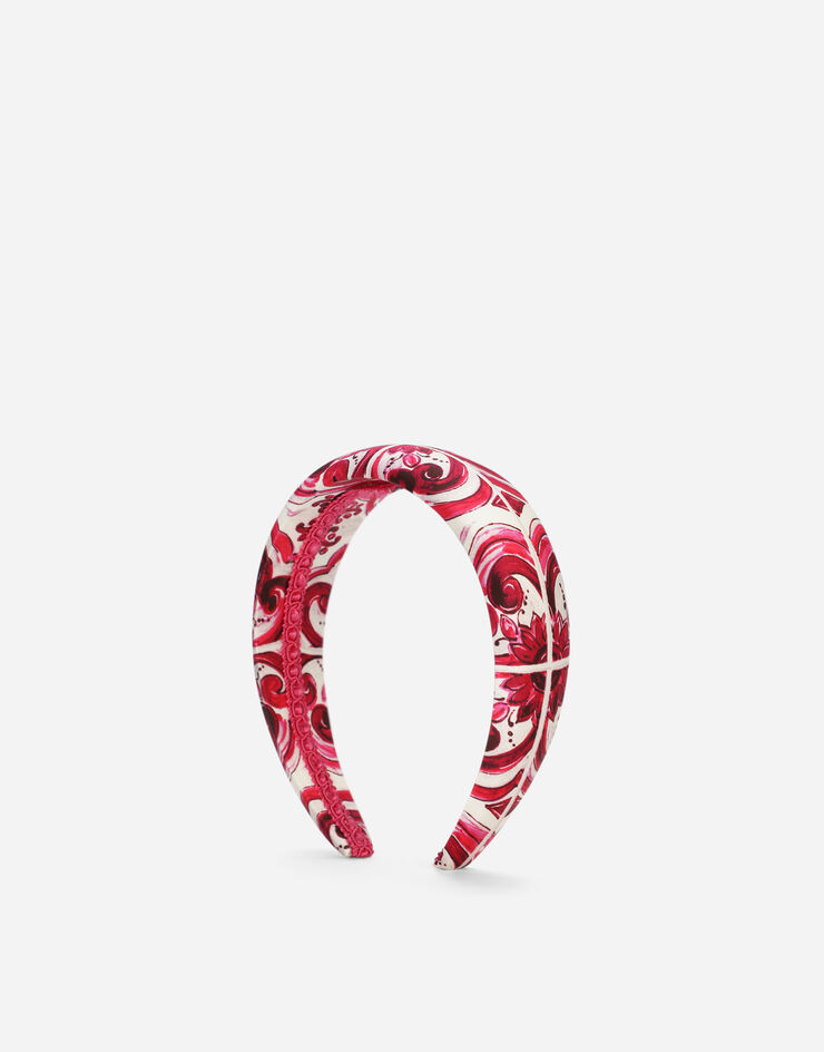 Dolce&Gabbana Majolica-print satin hair band Multicolor LB3L54G7F1C