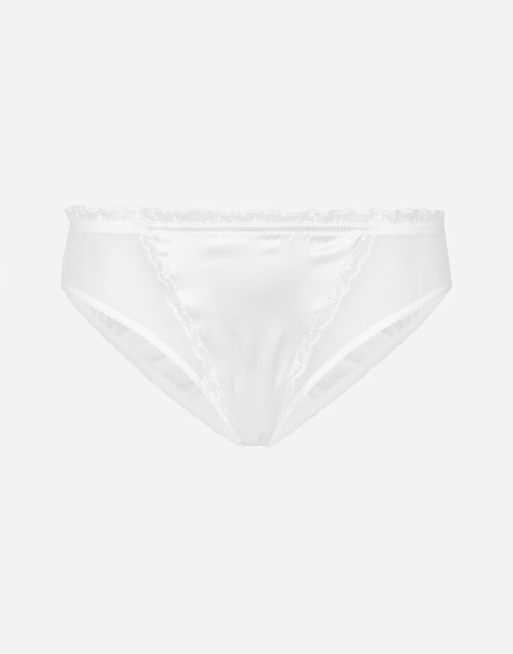 Dolce & Gabbana سروال داخلي تول بساتان أبيض O2F20TONP15