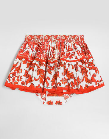 Dolce & Gabbana Majolica-print poplin skirt Multicolor L24I49G7P4N