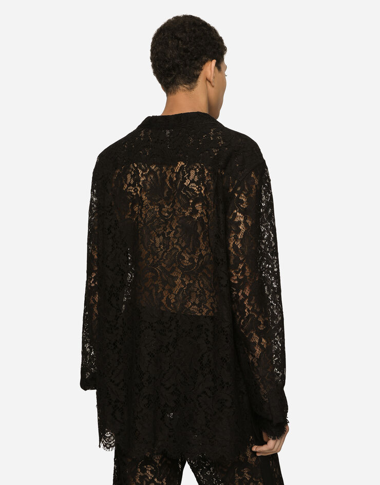 Dolce&Gabbana Camisa de encaje cordonetto Negro G5KG2THLM3T