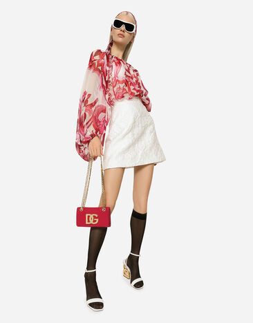 Dolce & Gabbana 브로케이드 미니스커트 화이트 F4B1YTHJMO9