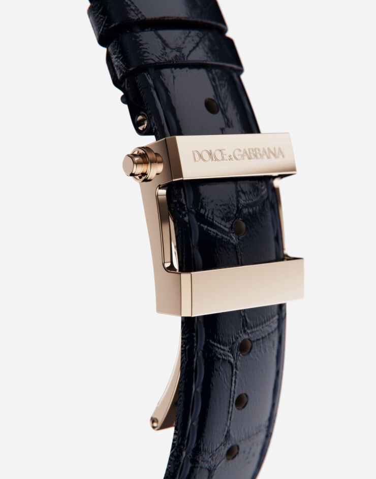 Dolce & Gabbana Golduhr mit diamantpavé BLAU / ROSÉGOLD WWJE1GX5IDA