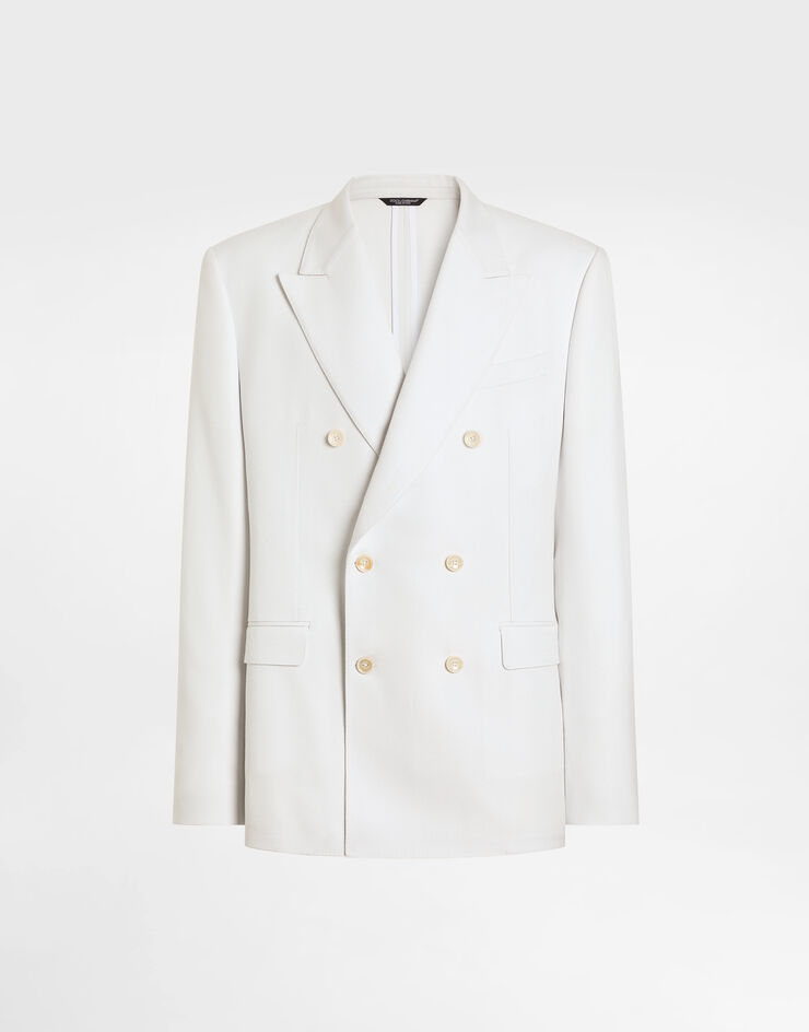 Dolce & Gabbana Sicilia light double-breasted viscose jacket White G2QS7TFU8CQ