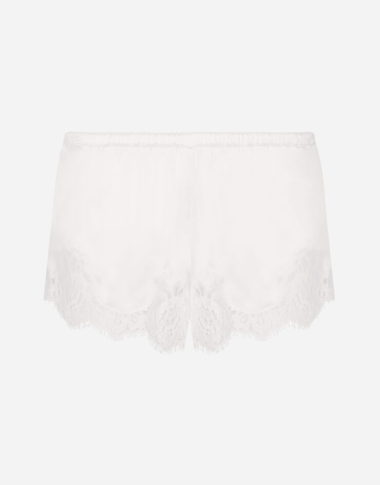 Dolce & Gabbana Panty aus satin mit spitzendetails WEISS O3A02TFUAD8