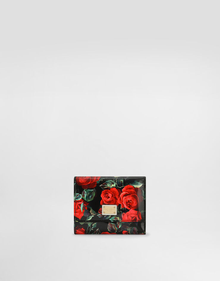 Dolce & Gabbana Geldbörse aus glänzendem Kalbsleder Drucken BI0770A6O23