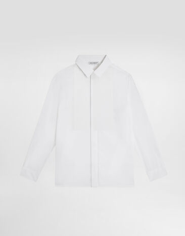 Dolce & Gabbana Poplin jacquard shirt with DG logo Multicolor L44S21LDC87