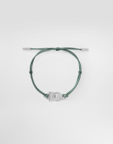 Dolce & Gabbana Cord bracelet with DG logo Green WBP5L1W1111