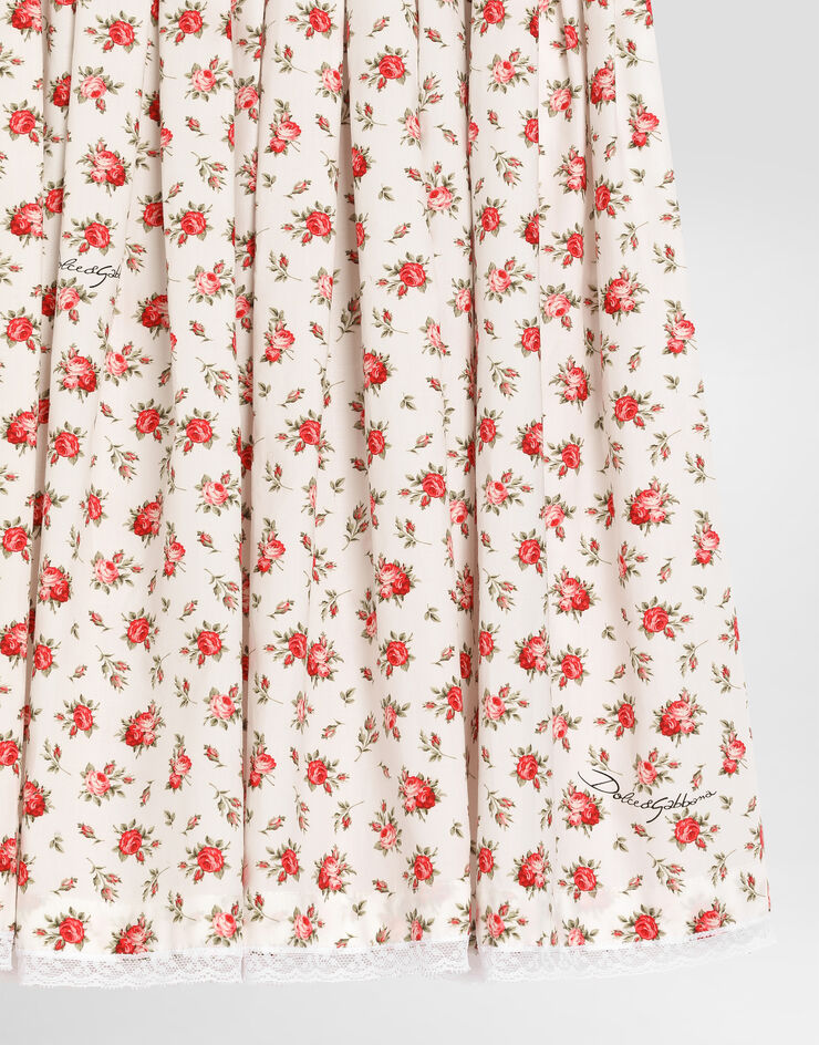 Dolce & Gabbana Small rose-print poplin skirt Multicolor L55I93HS5UB