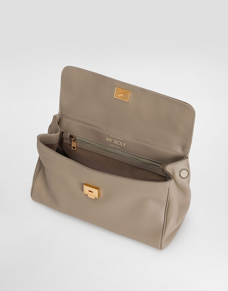 Dolce & Gabbana My Sicily handbag in plongé calfskin Beige BB7782B7321