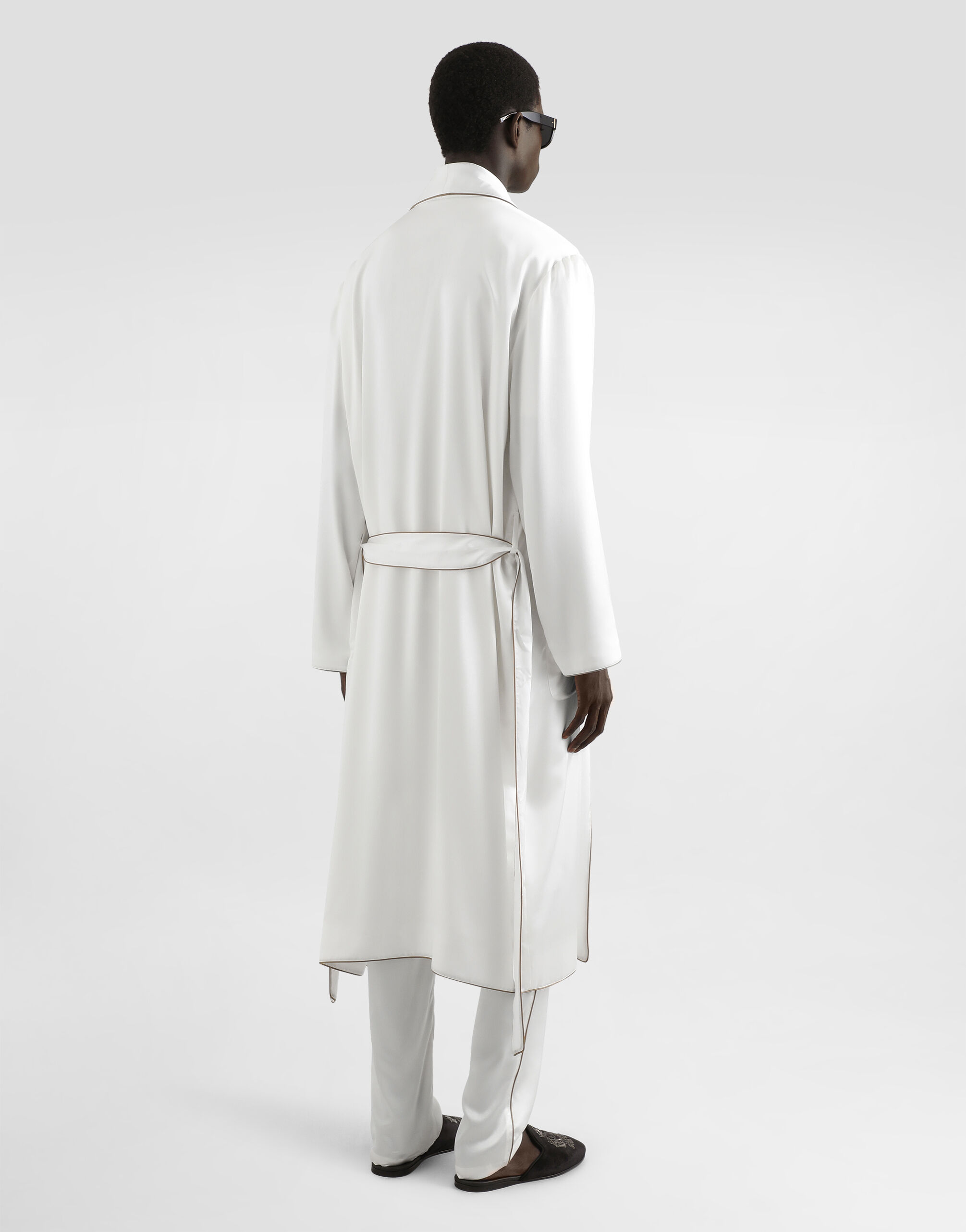 Silk round-neck sweater with DG embroidery