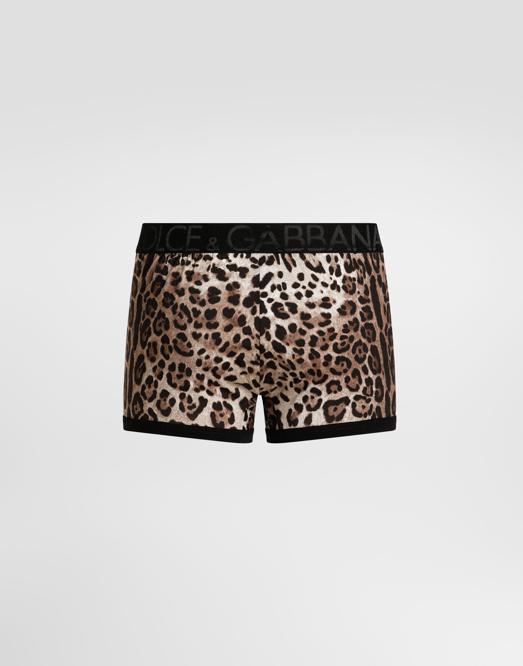 Leopard-print two-way stretch cotton boxers in Multicolor for Men